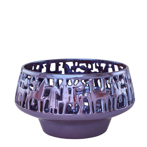 Pierced Eosin Bowl - Purple